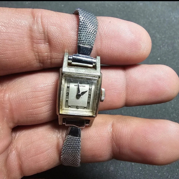 Vintage Hamilton Ladies Mechanical Wind Cocktail Watch Working With Flaws - Picture 3 of 8